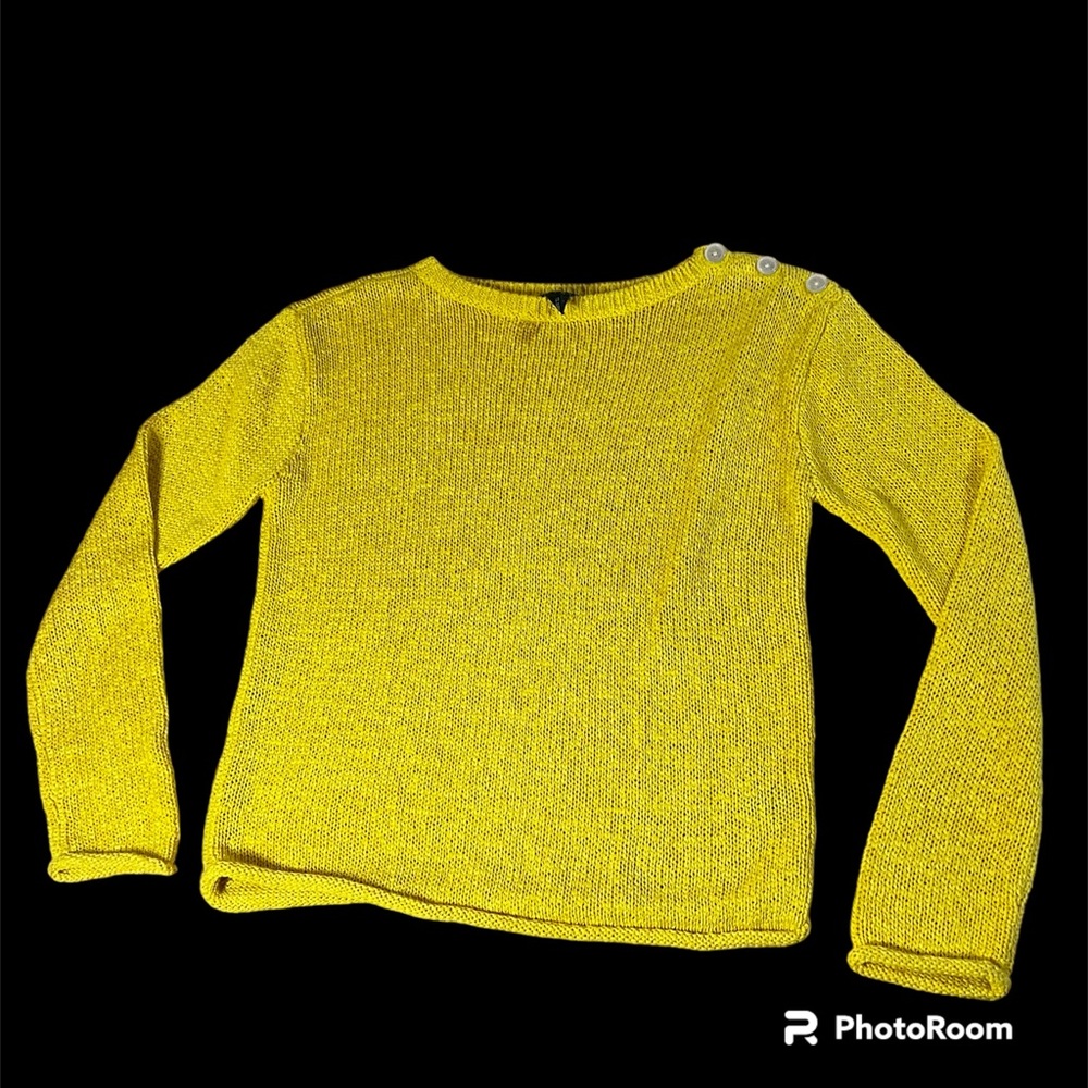 Lauren Ralph Lauren yellow knit sweater size M